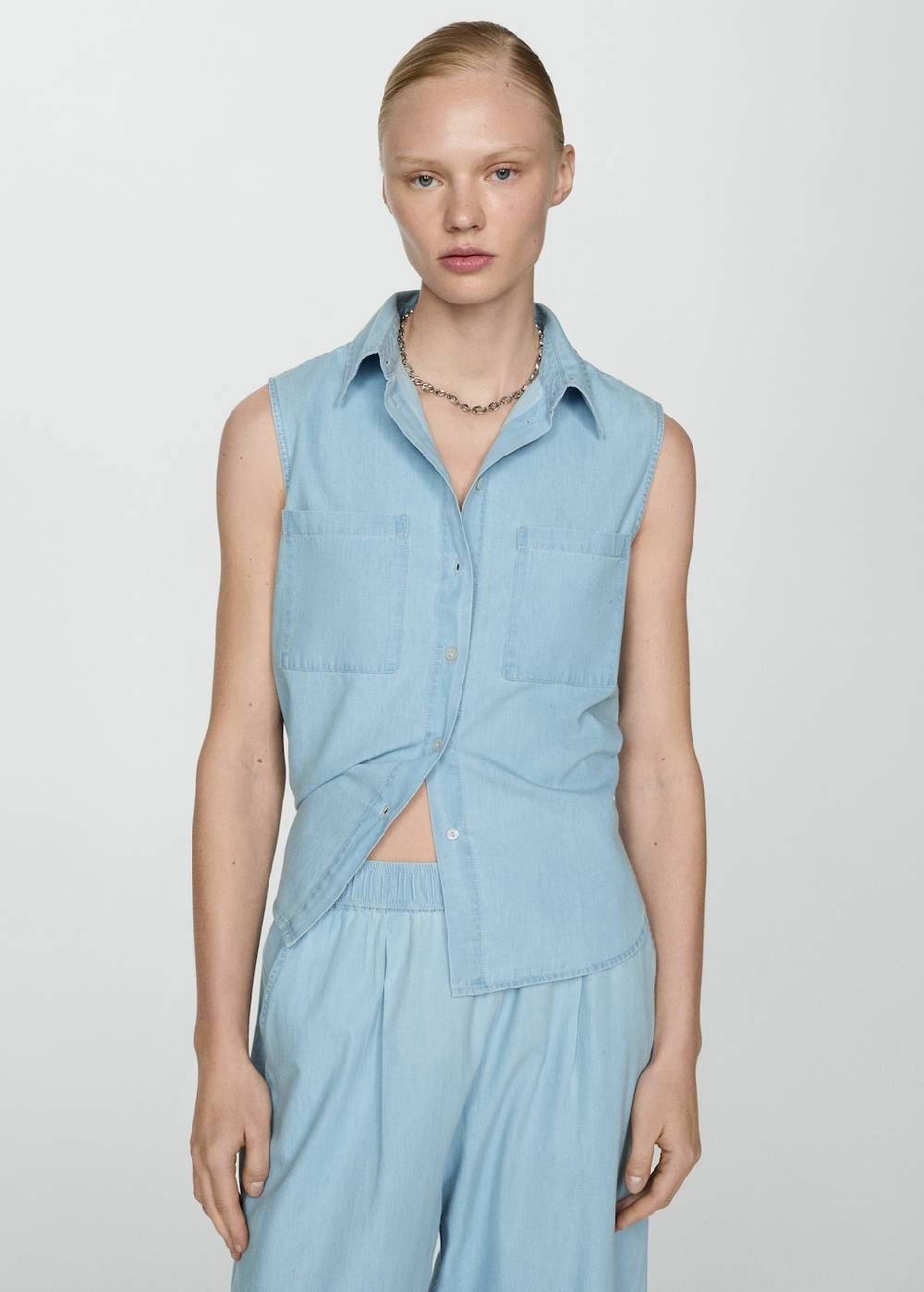 Mango Fließende Baumwollhose