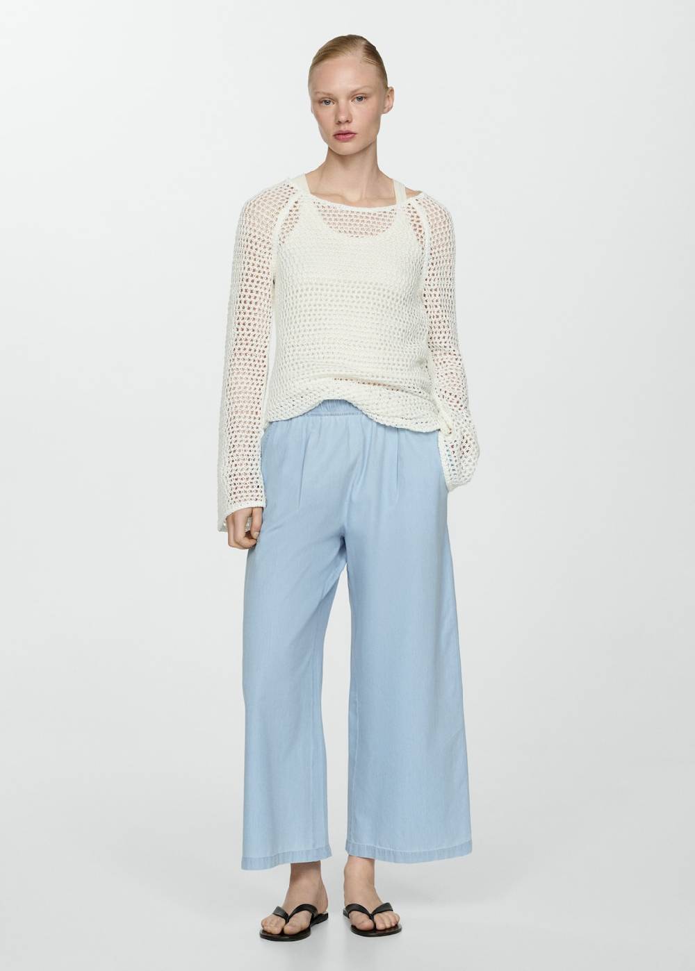 Mango Fließende Baumwollhose