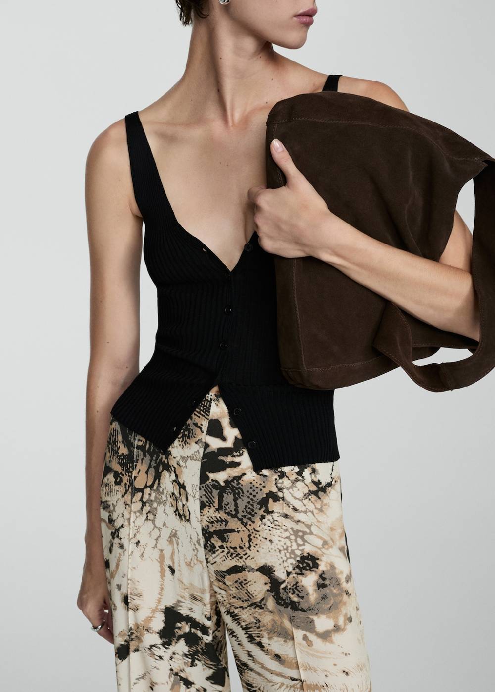 Mango Fließende Hose Mit Animal-Print