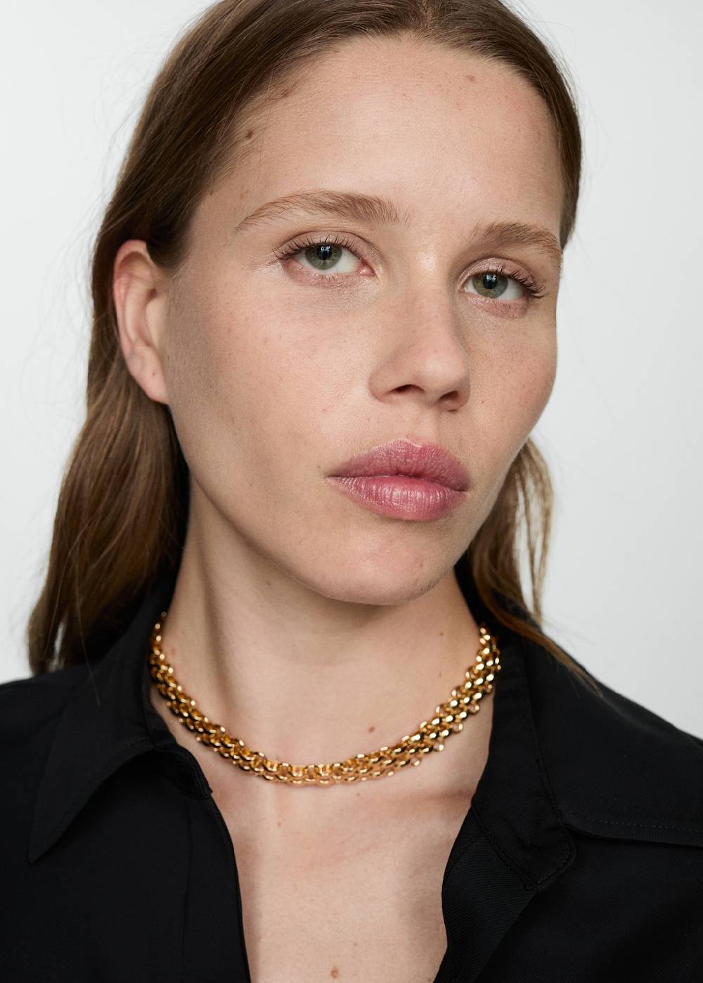 Mango Fließendes Langarmhemd