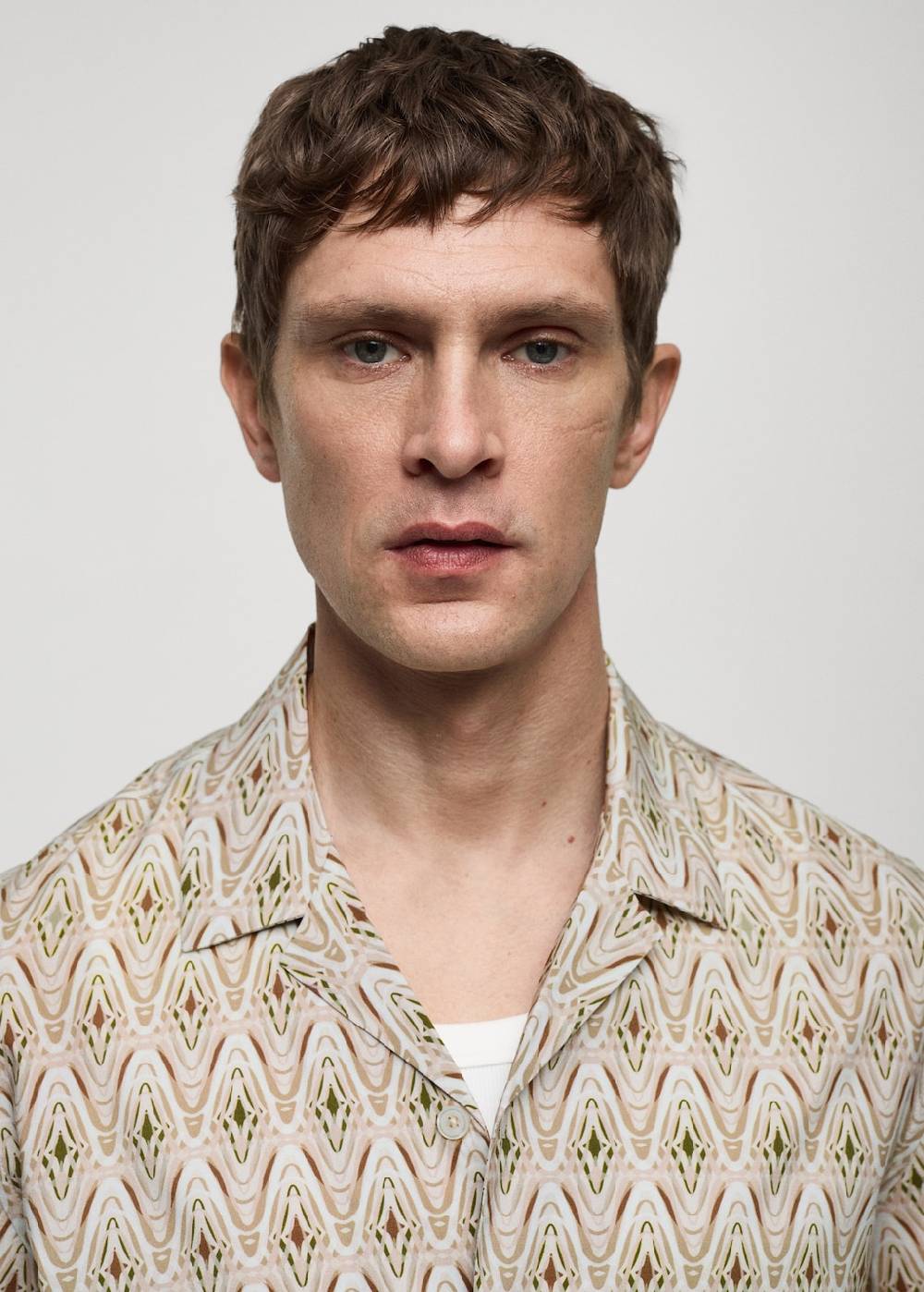 Mango Fließendes Printhemd Mit Bowling-Kragen