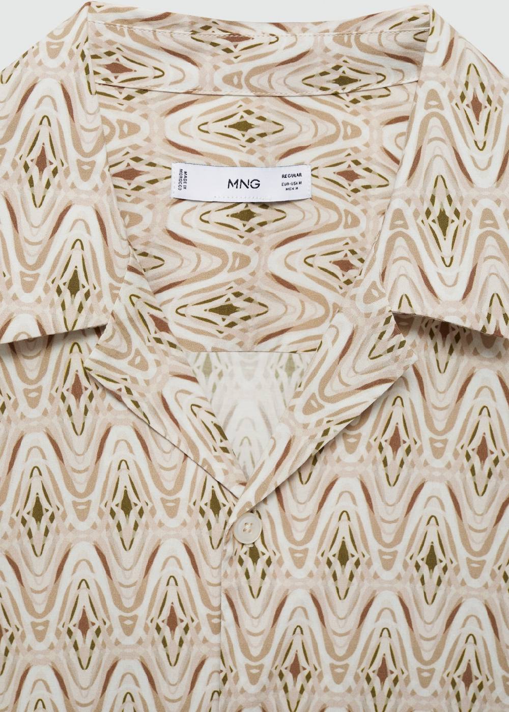 Mango Fließendes Printhemd Mit Bowling-Kragen