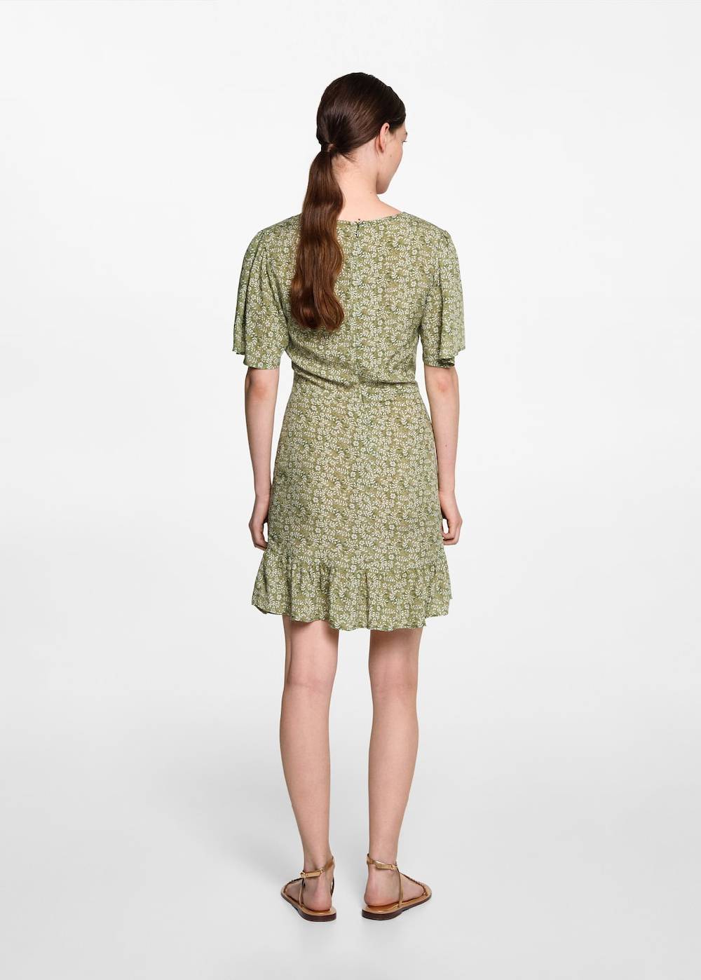 Mango Florales Kleid Mit Rüschen