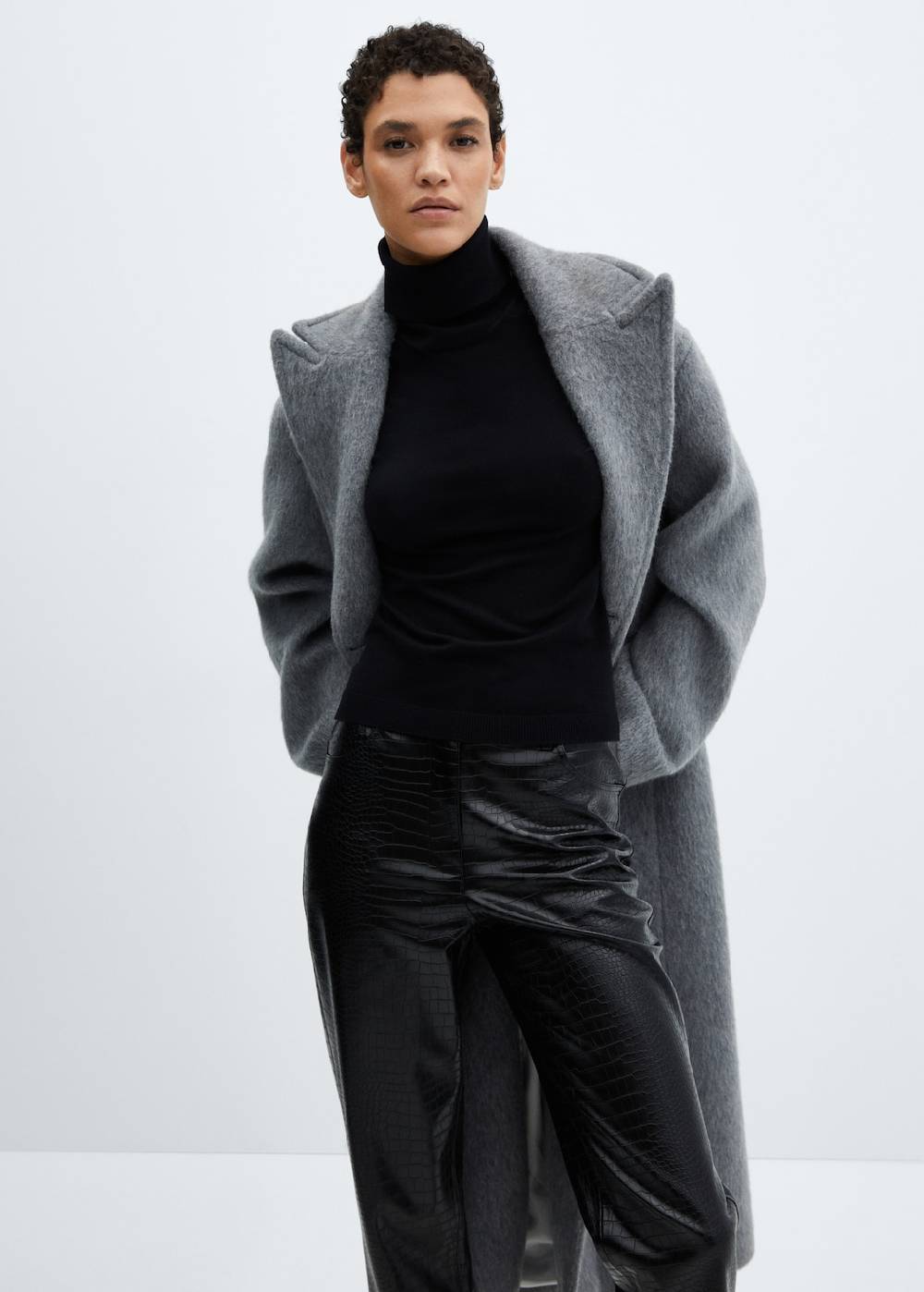 Mango Gearde Hose Mit Animal-Print-Effekt