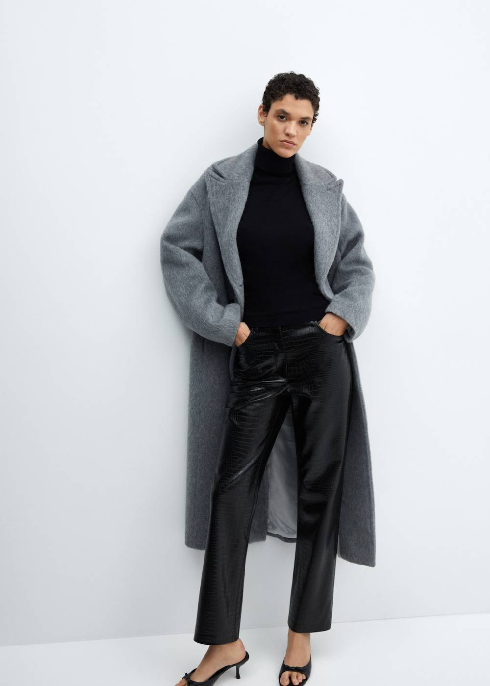 Mango Gearde Hose Mit Animal-Print-Effekt