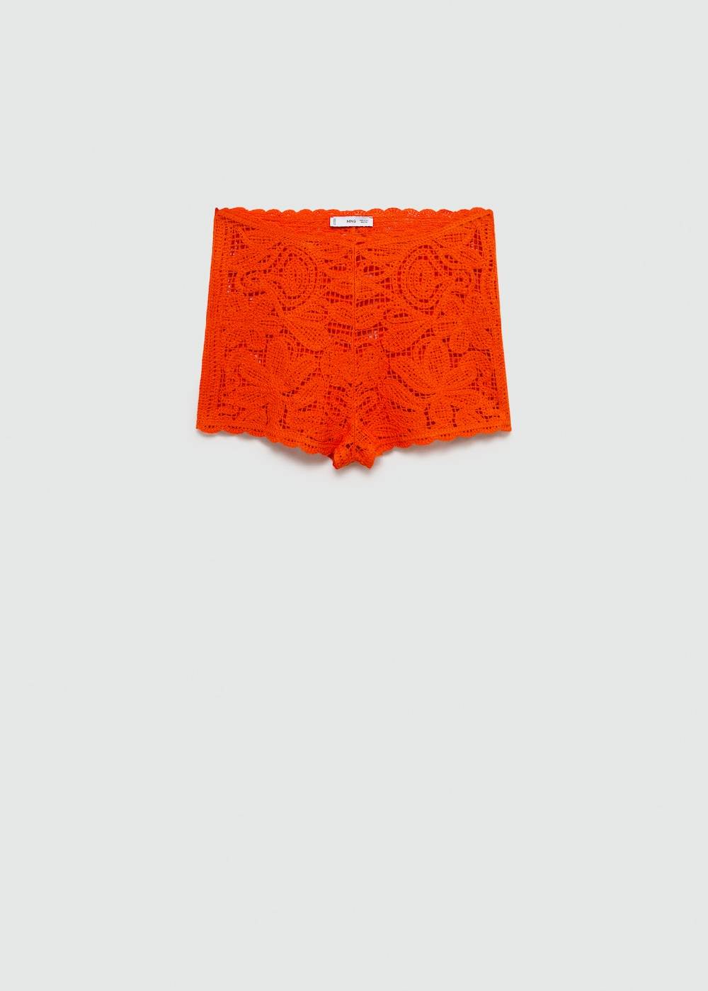 Mango Geblümte Häkel-Shorts