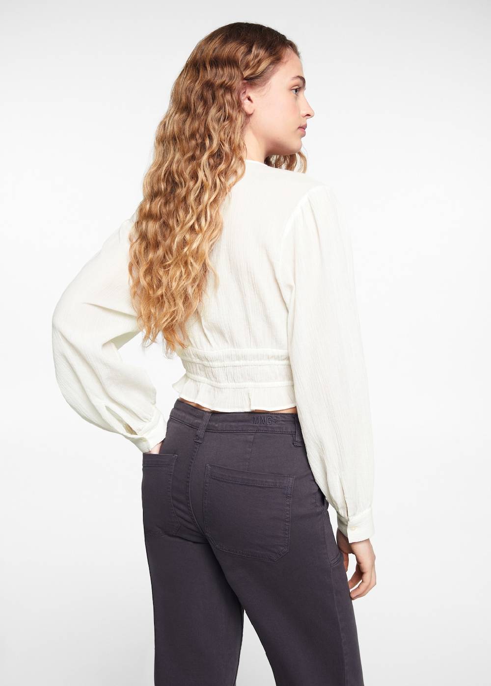 Mango Geknöpfte Baumwollbluse