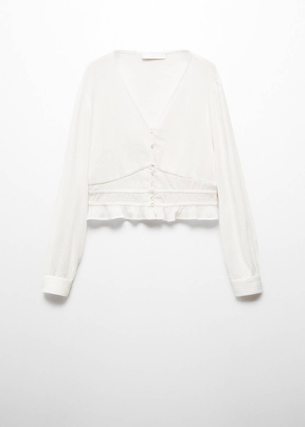 Mango Geknöpfte Baumwollbluse