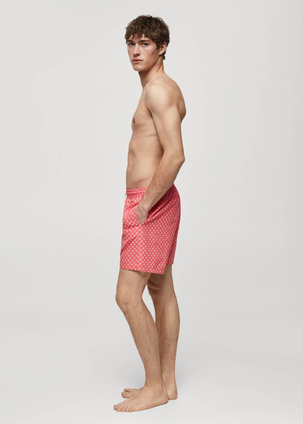 Mango Gemusterte Badeshorts Mit Kordelzug