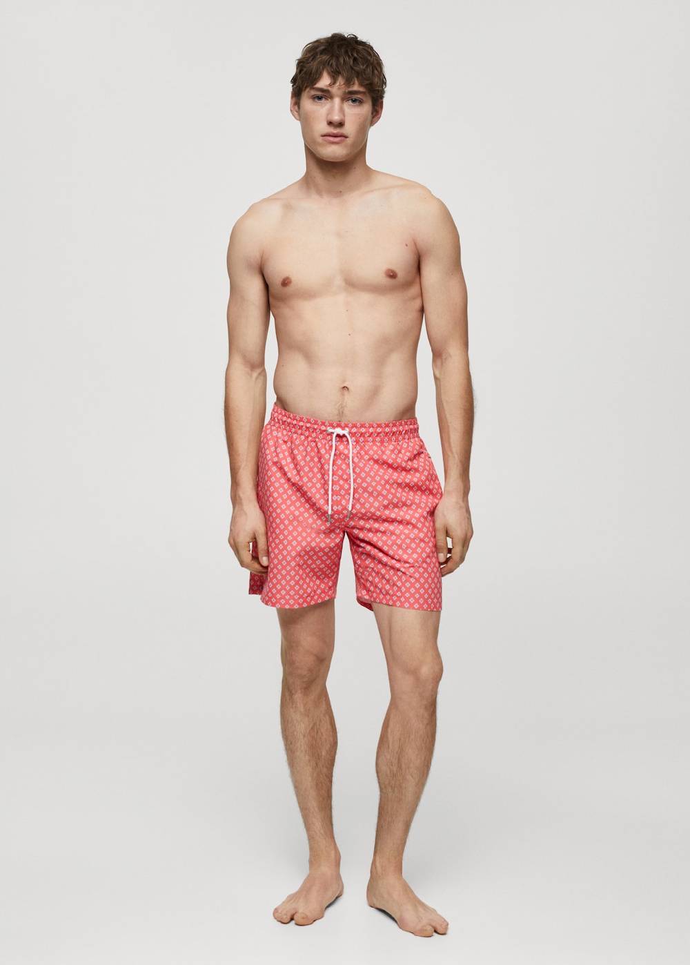 Mango Gemusterte Badeshorts Mit Kordelzug