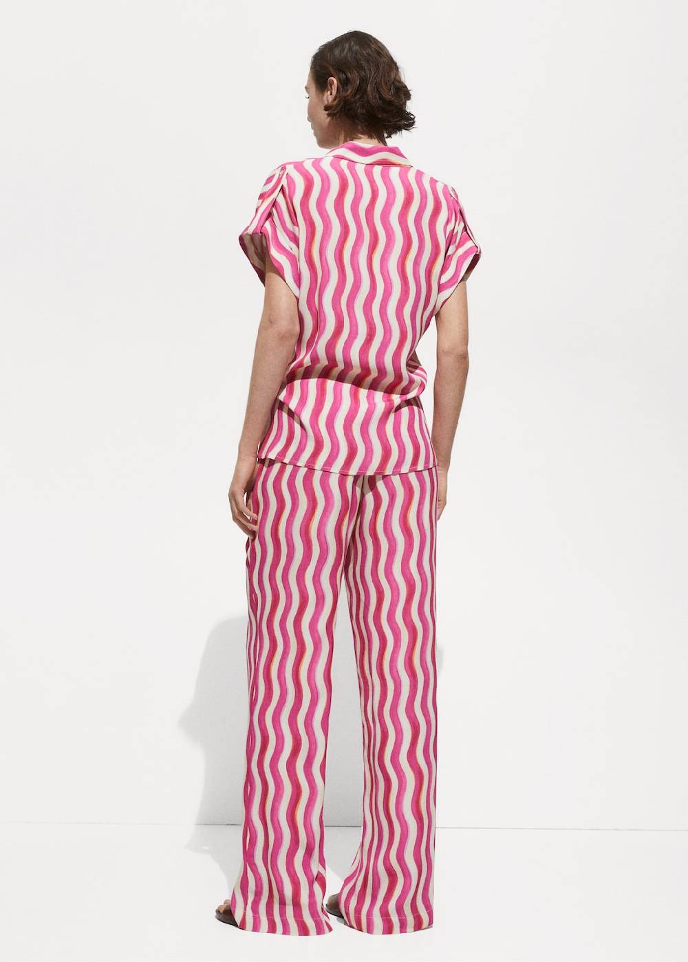 Mango Gemusterte Wideleg-Hose