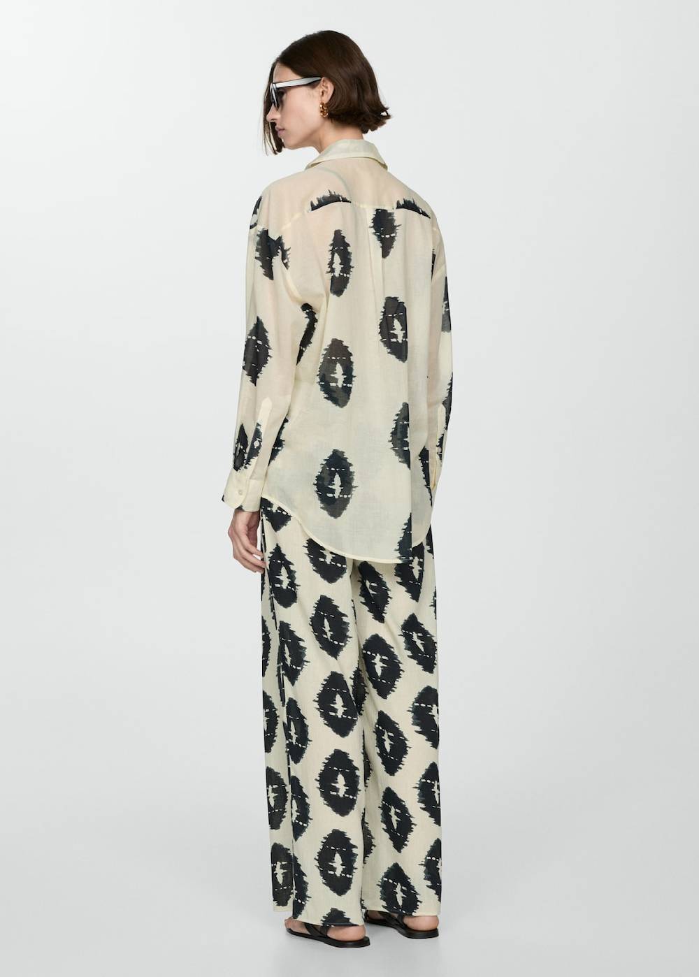 Mango Gemusterte Wideleg-Hose