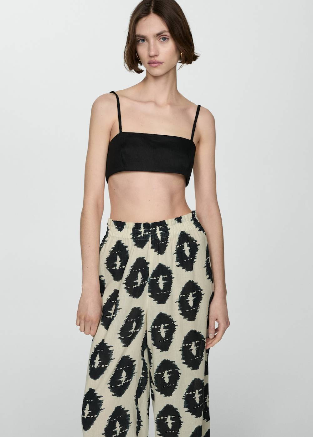 Mango Gemusterte Wideleg-Hose