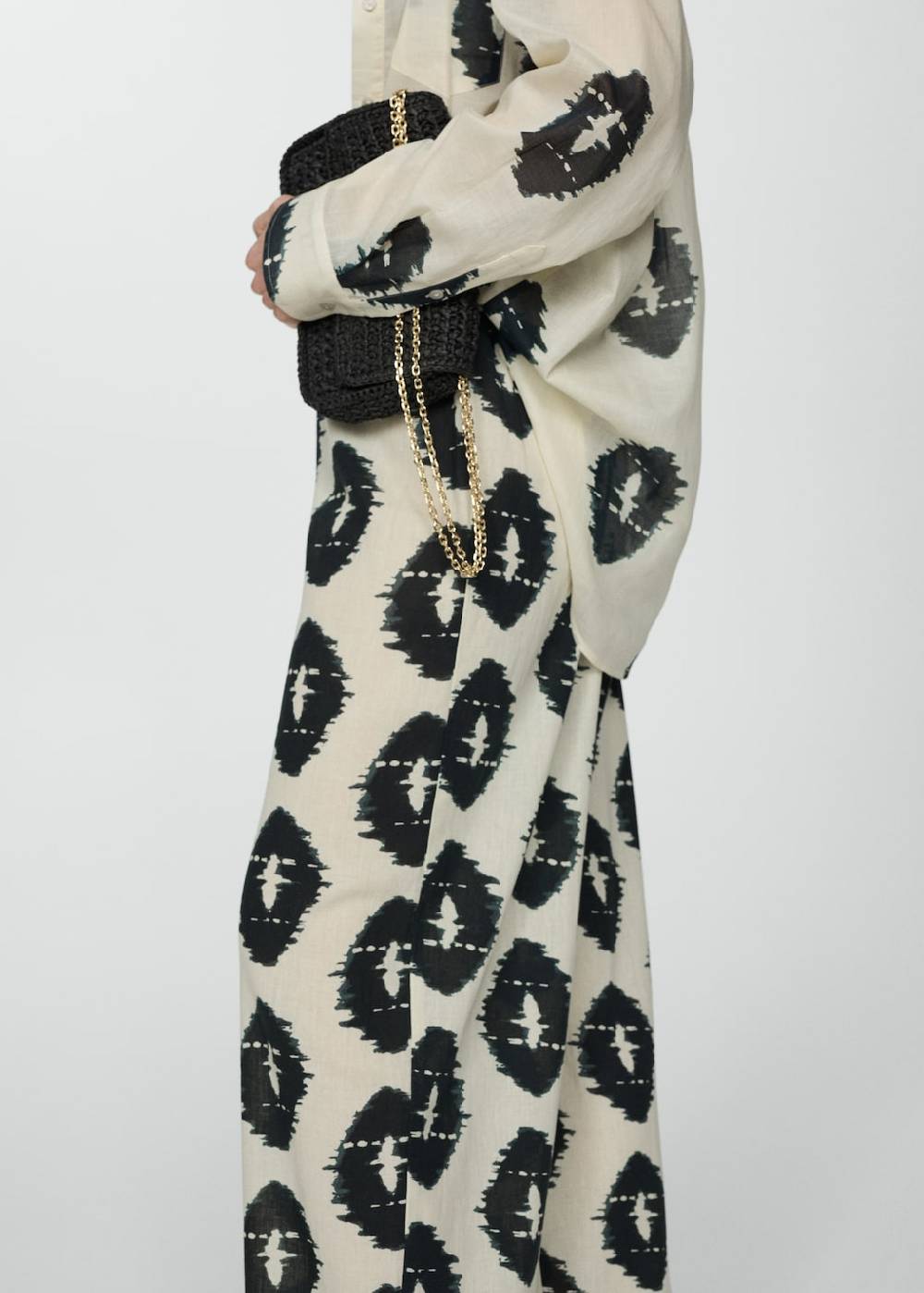 Mango Gemusterte Wideleg-Hose