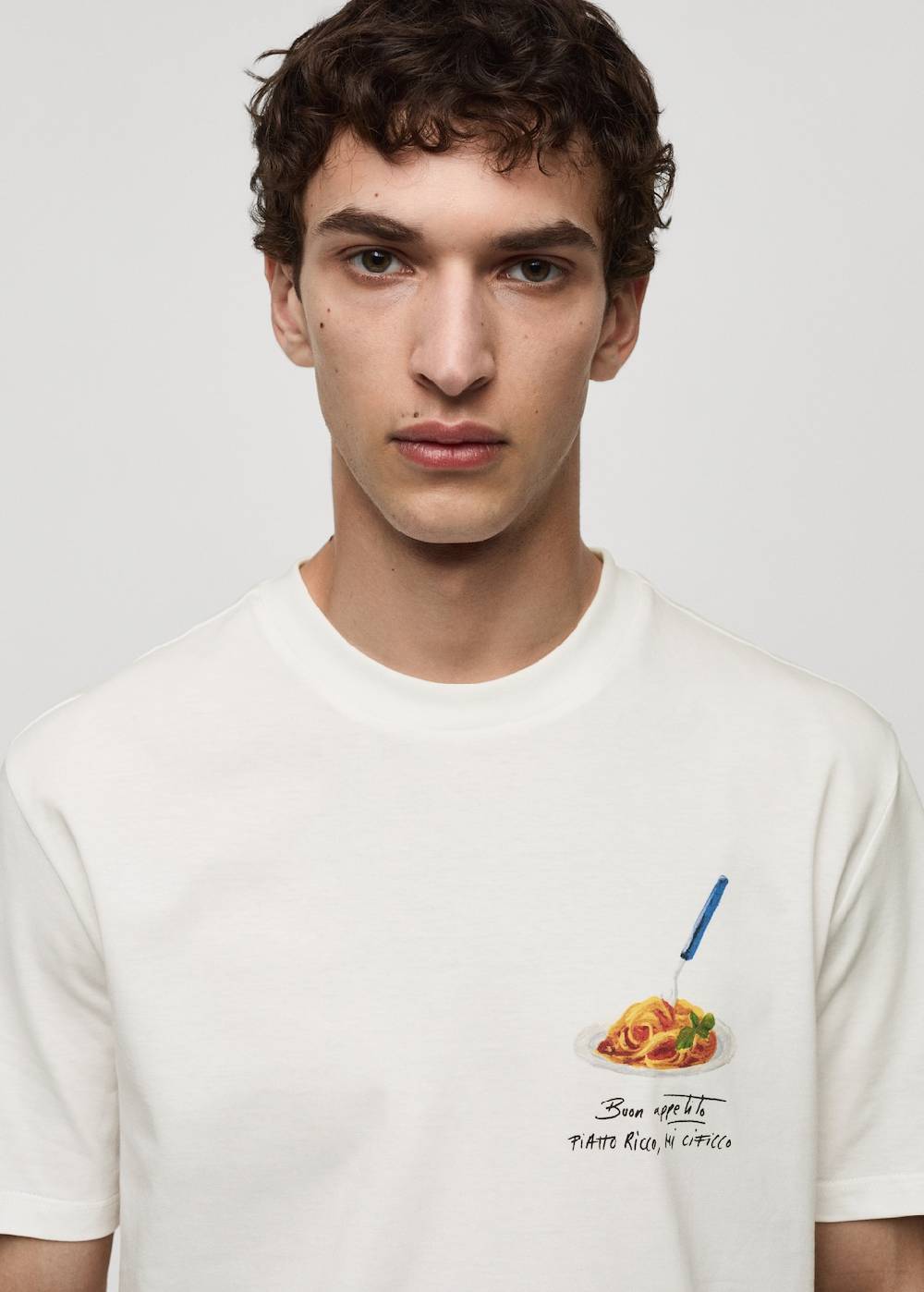 Mango Gemustertes T-Shirt Aus 100 % Baumwolle