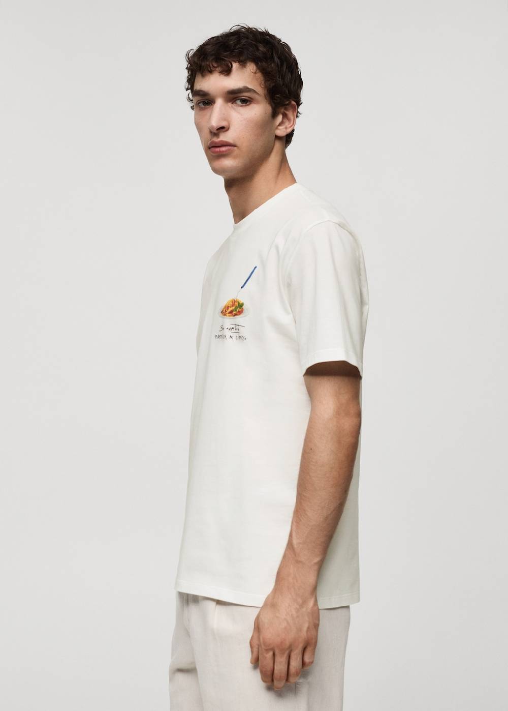 Mango Gemustertes T-Shirt Aus 100 % Baumwolle