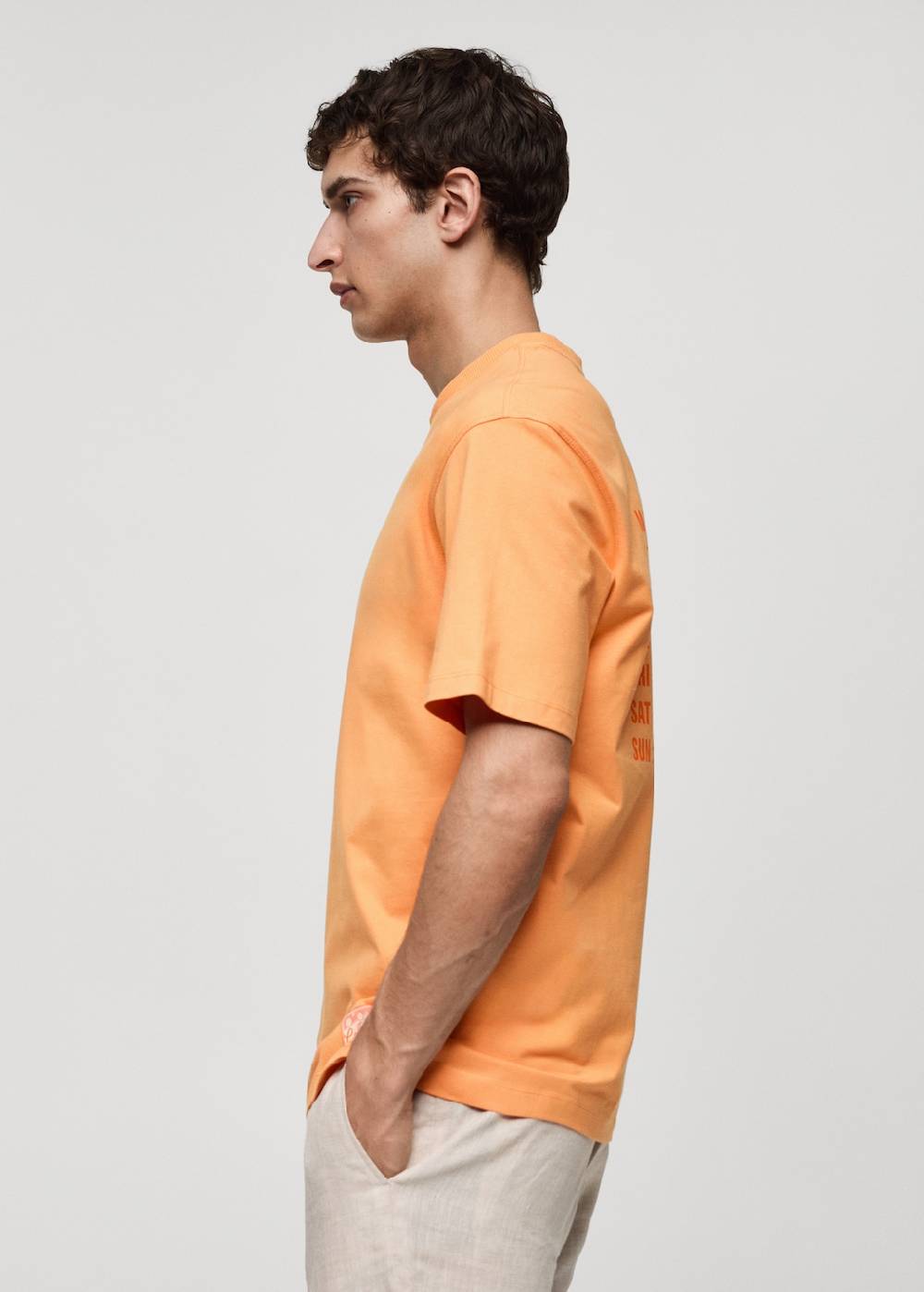 Mango Gemustertes T-Shirt Aus 100 % Baumwolle