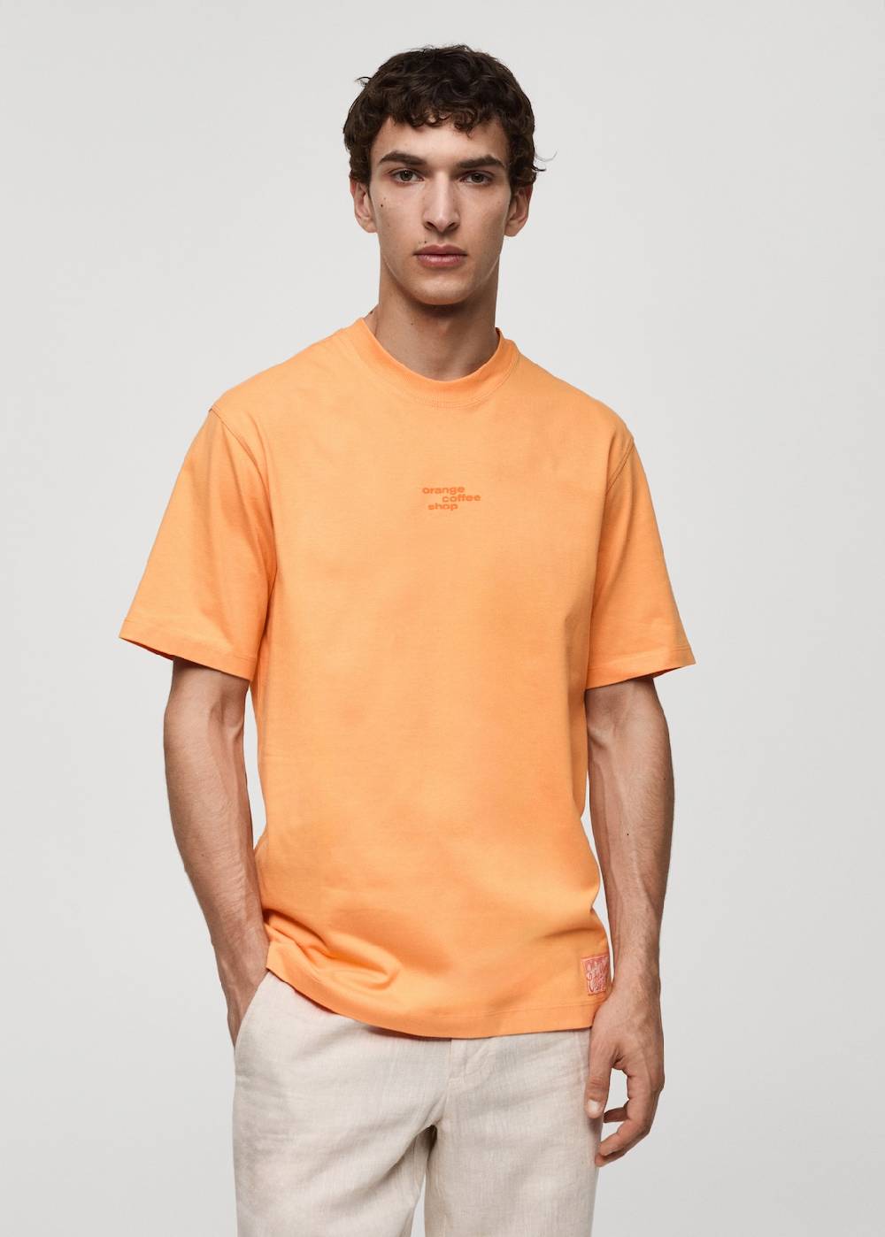 Mango Gemustertes T-Shirt aus 100 % Baumwolle