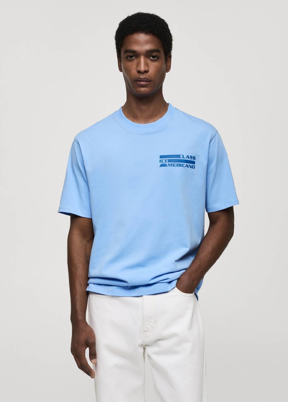 Mango Gemustertes T-Shirt aus 100 % Baumwolle