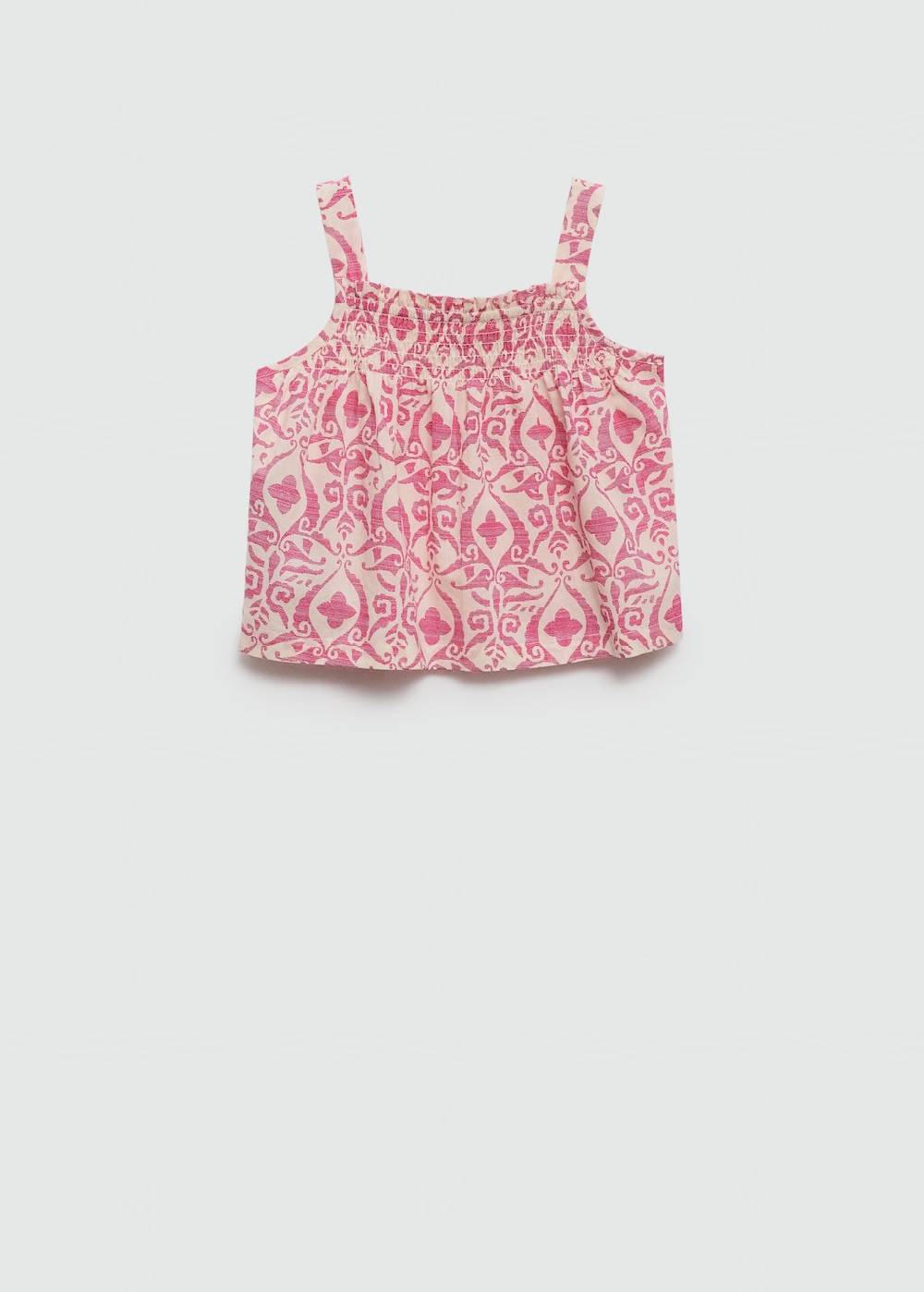 Mango Gemustertes Top Mit Raffdetails