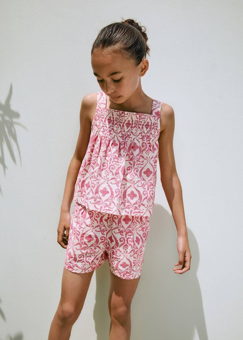 Mango Gemustertes Top Mit Raffdetails