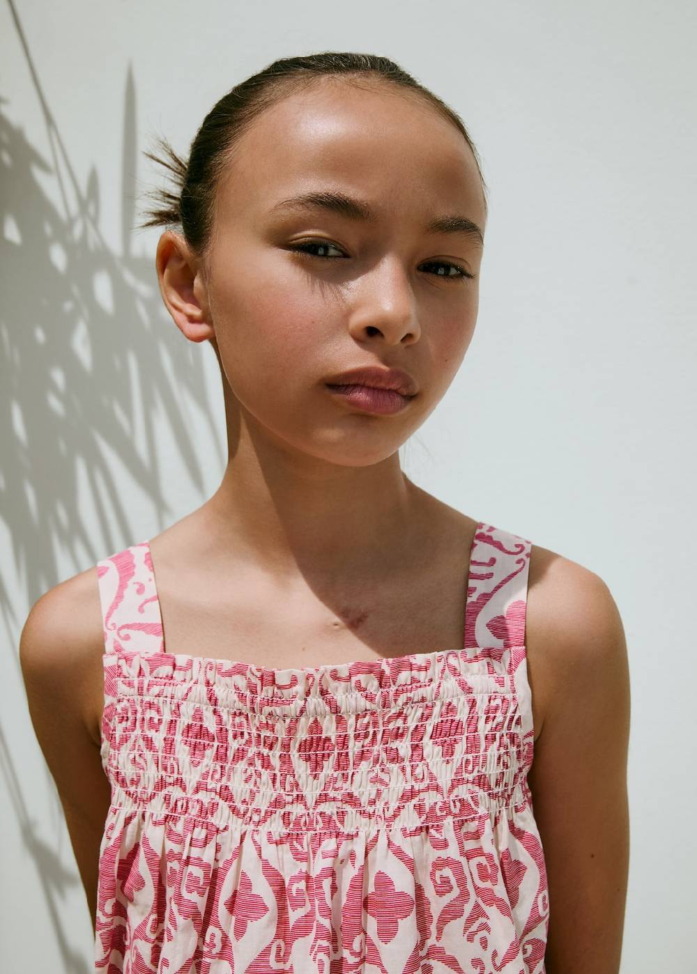 Mango Gemustertes Top mit Raffdetails