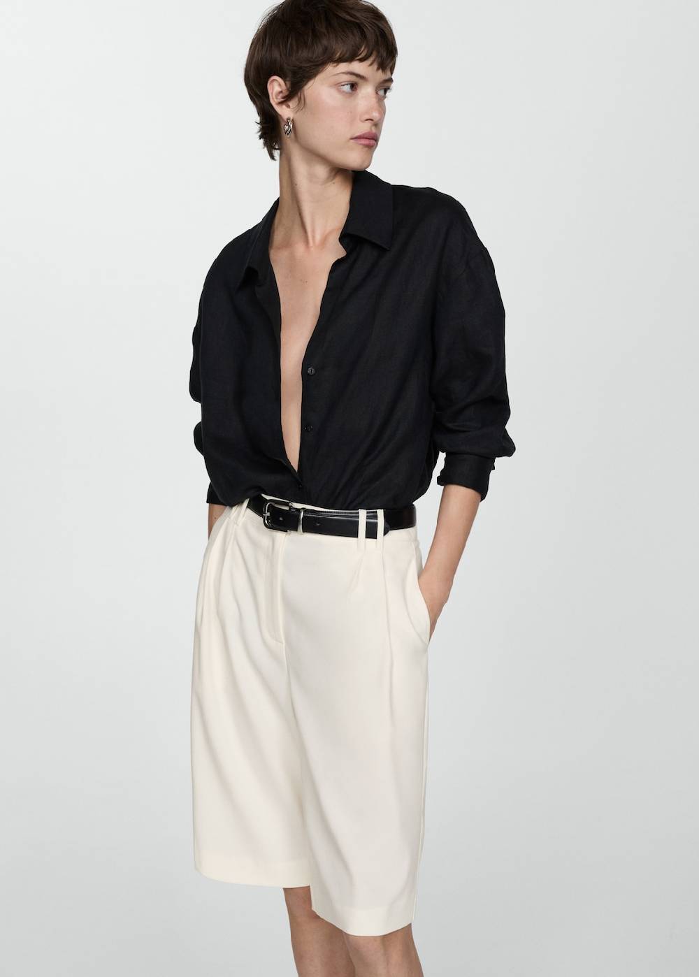 Mango Gerade Bermudashorts mit hohem Bund