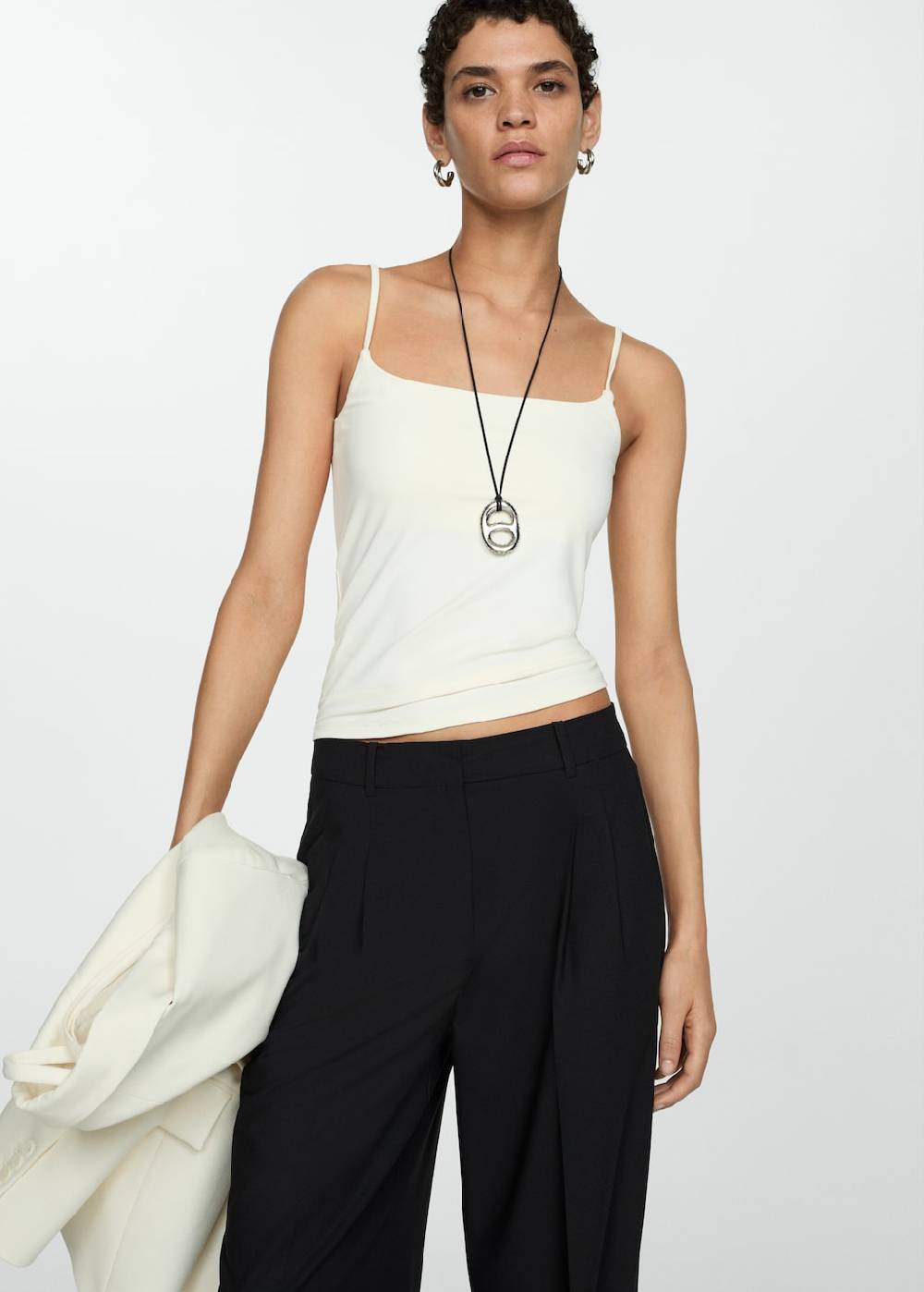 Mango Gerade Bundfaltenhose