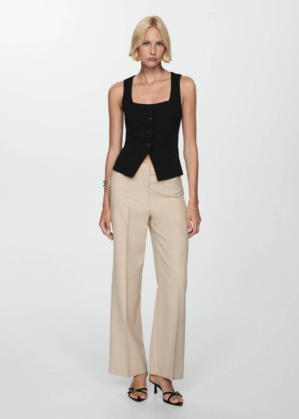 Mango Gerade Bundfaltenhose