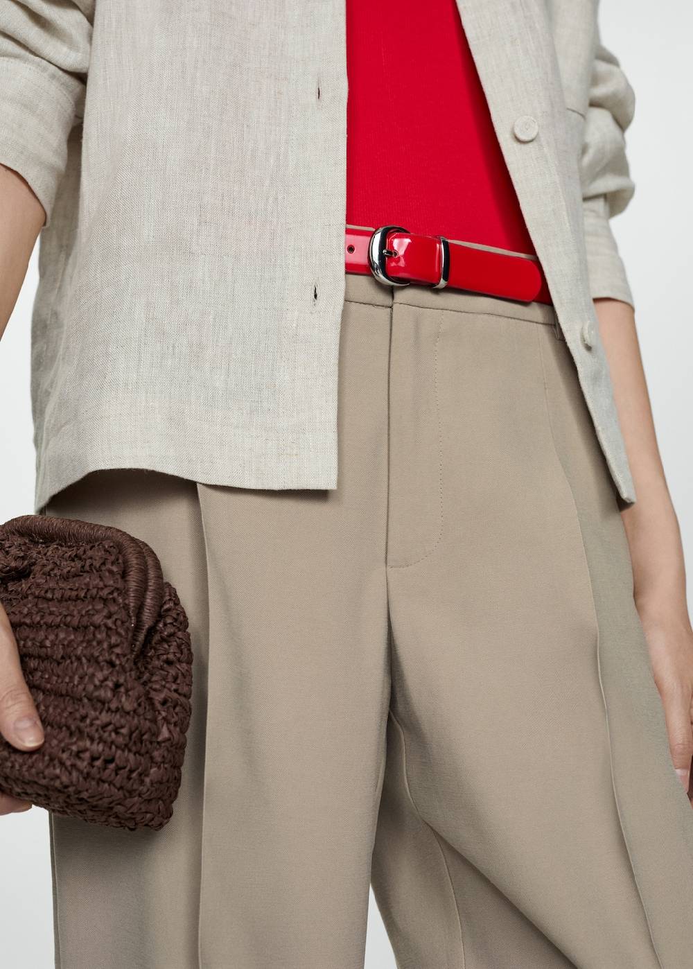 Mango Gerade Bundfaltenhose