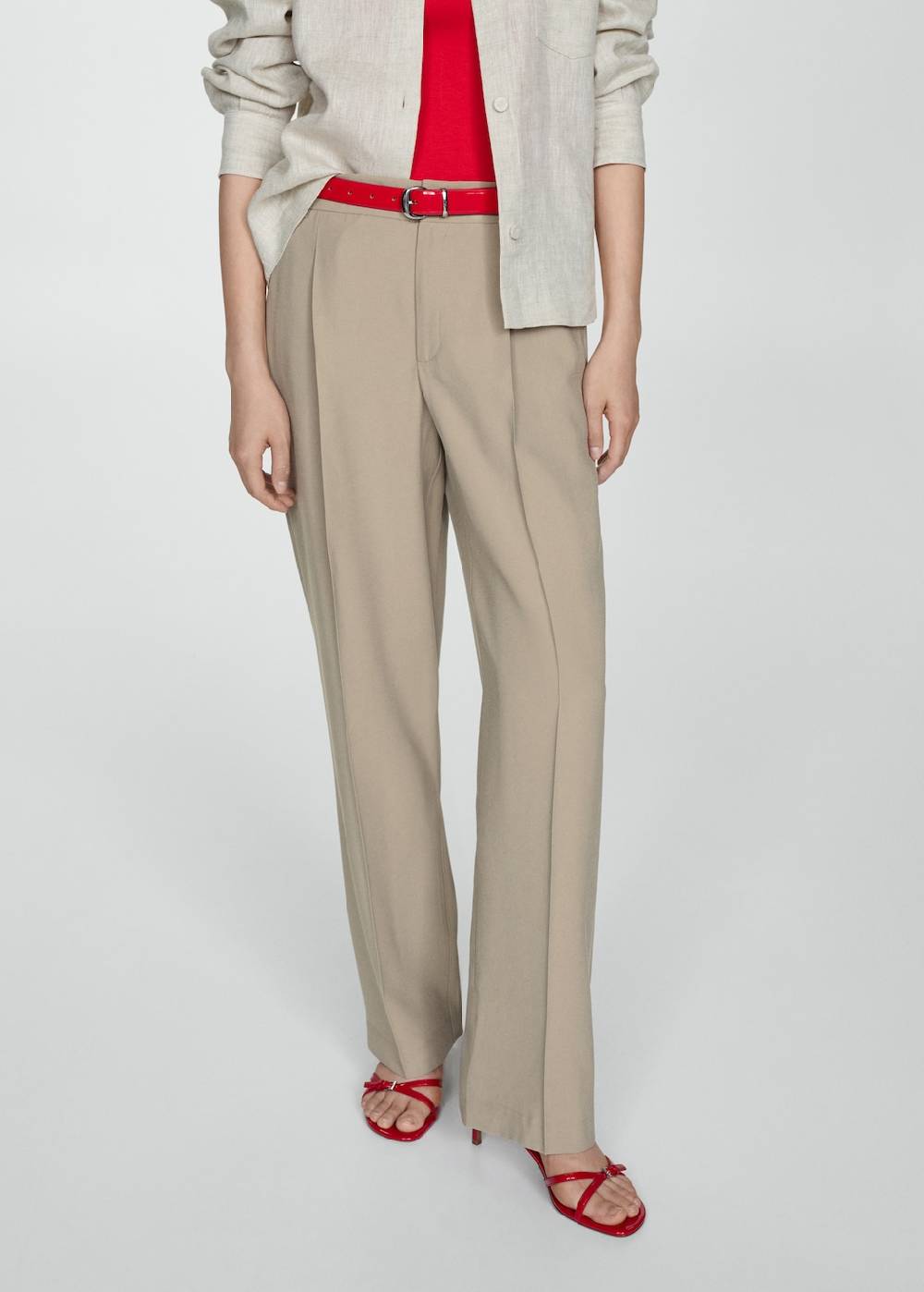 Mango Gerade Bundfaltenhose