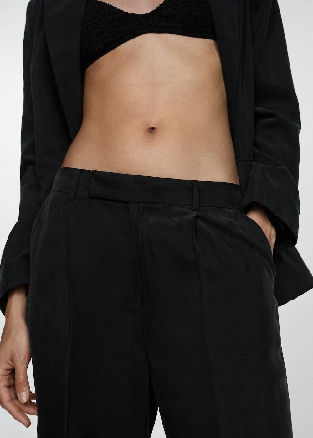 Mango Gerade Cupro-Hose