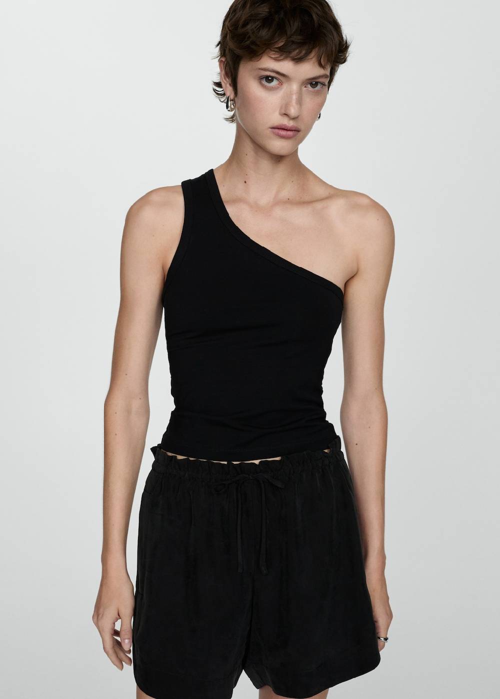 Mango Gerade Cupro-Shorts Mit Hoher Bundhöhe