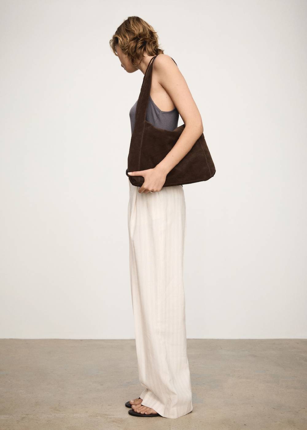 Mango Gerade Geschnittene Streifenhose