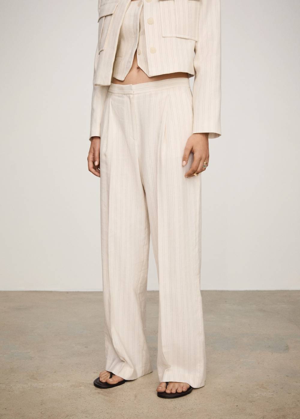 Mango Gerade geschnittene Streifenhose