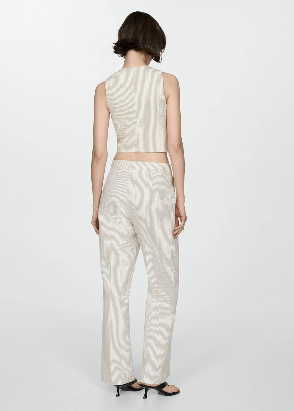 Mango Gerade Geschnittene Streifenhose