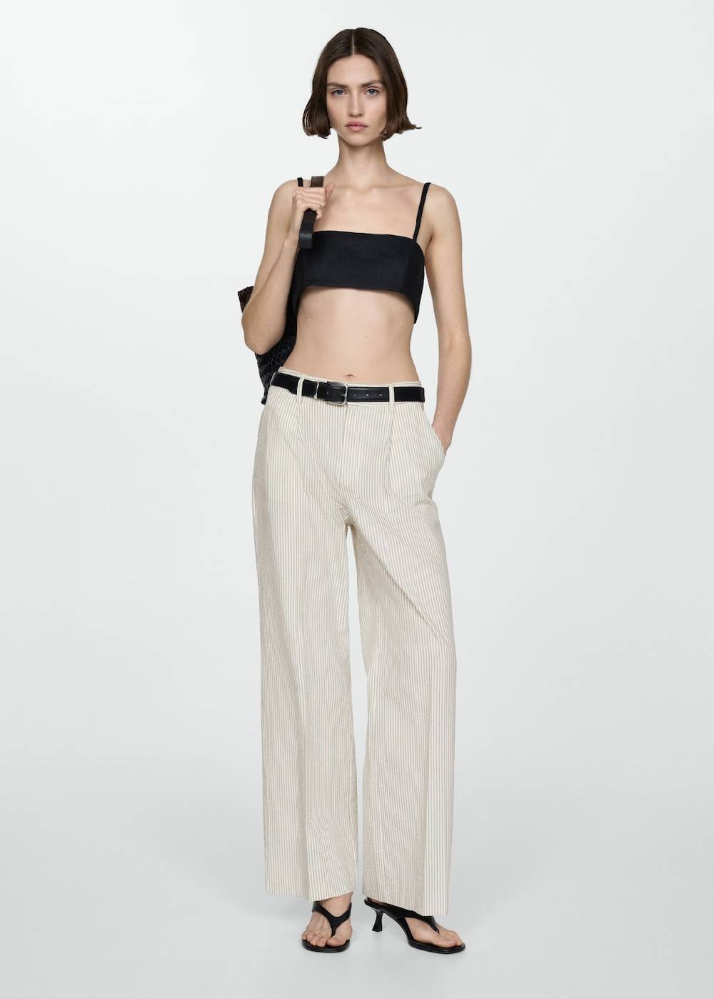 Mango Gerade Geschnittene Streifenhose