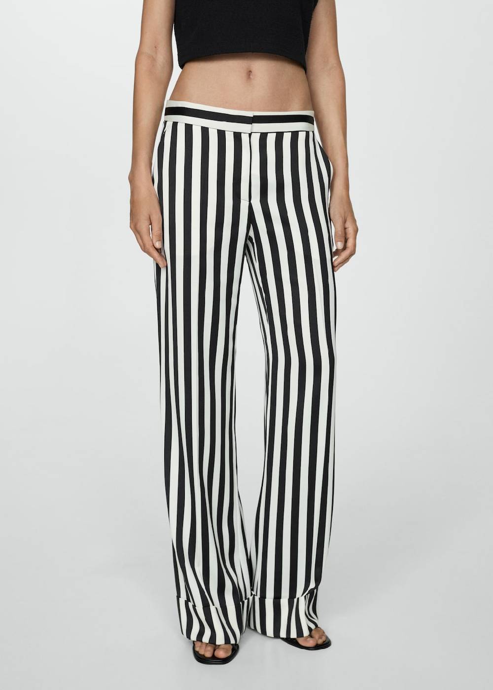 Mango Gerade geschnittene Streifenhose