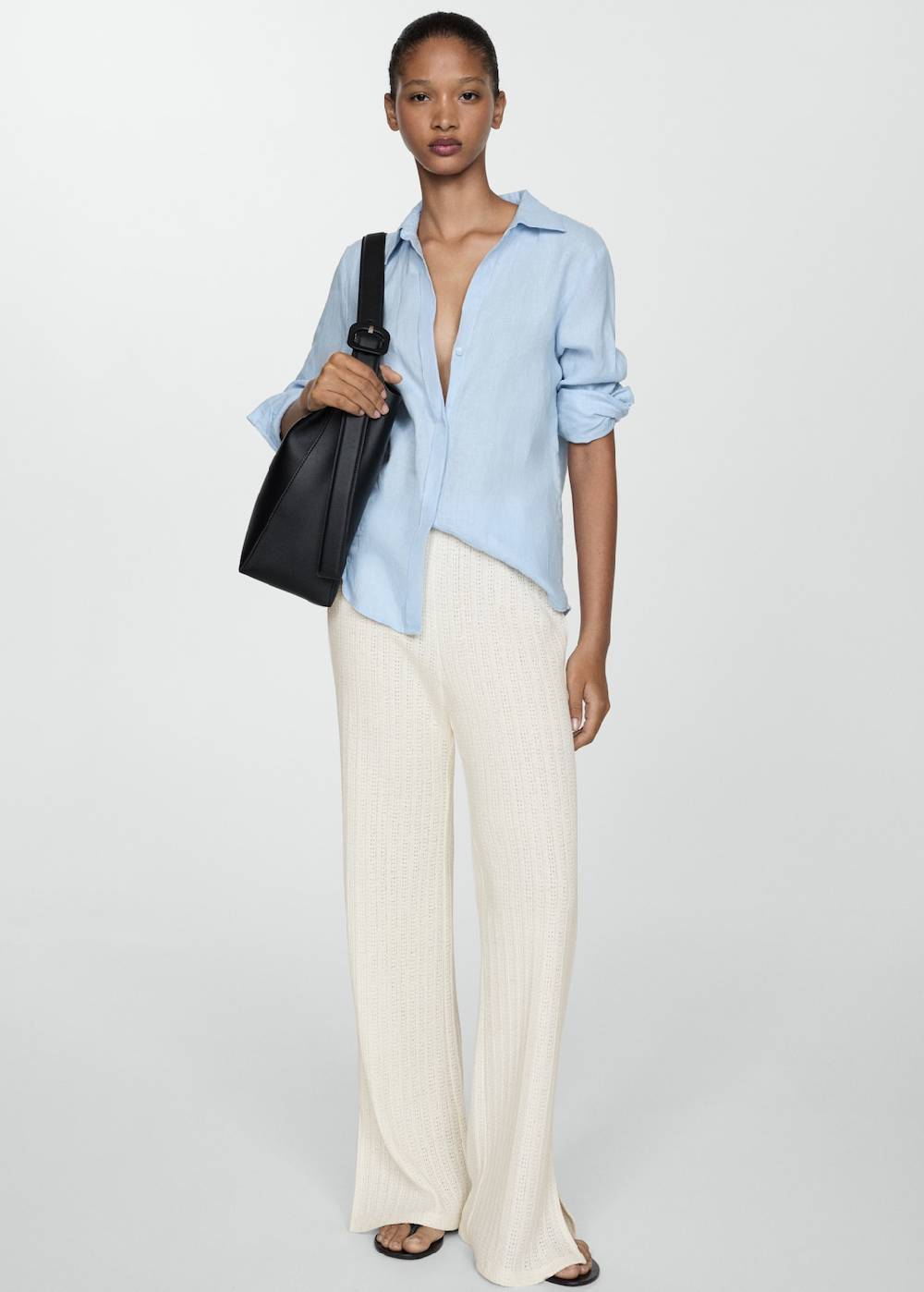 Mango Gerade Häkelhose