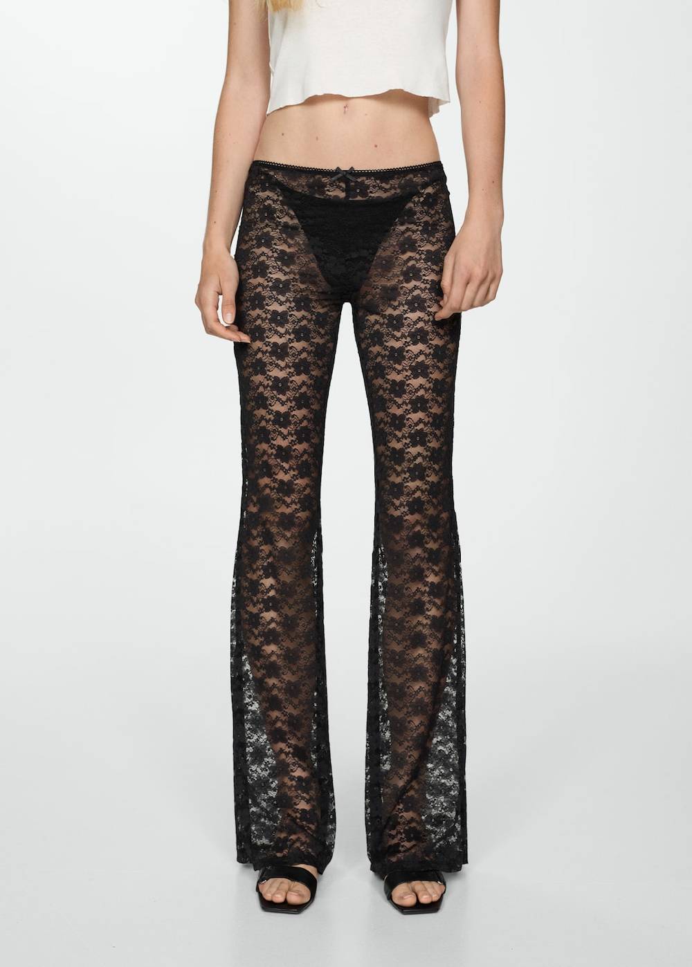 Mango Gerade Hose aus Spitze