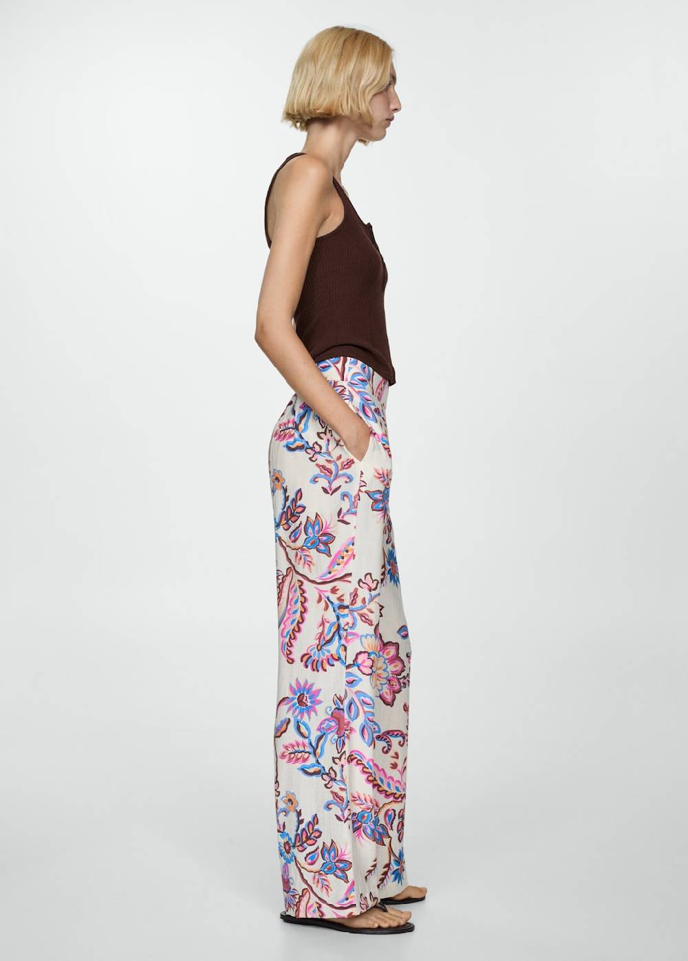 Mango Gerade Hose Mit Floralem Print