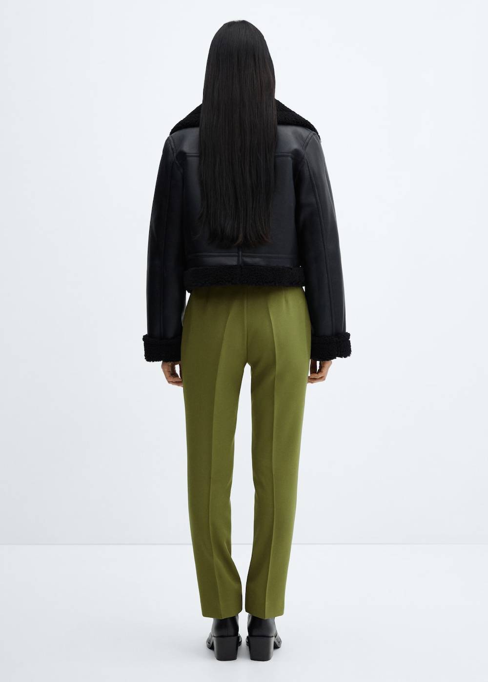 Mango Gerade Hose Mit Gürtel