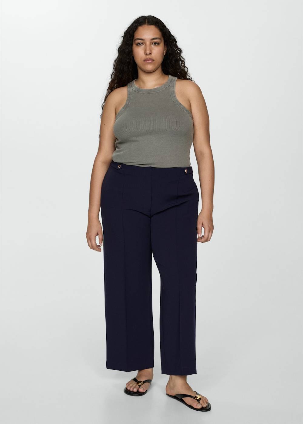 Mango Gerade Hose Mit Knöpfen