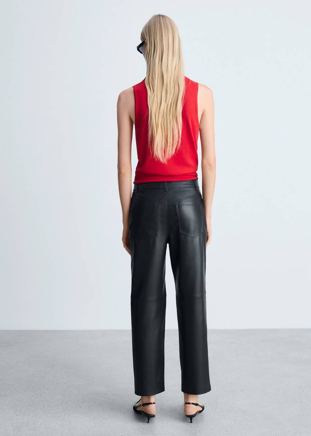 Mango Gerade Hose Mit Leder-Effekt