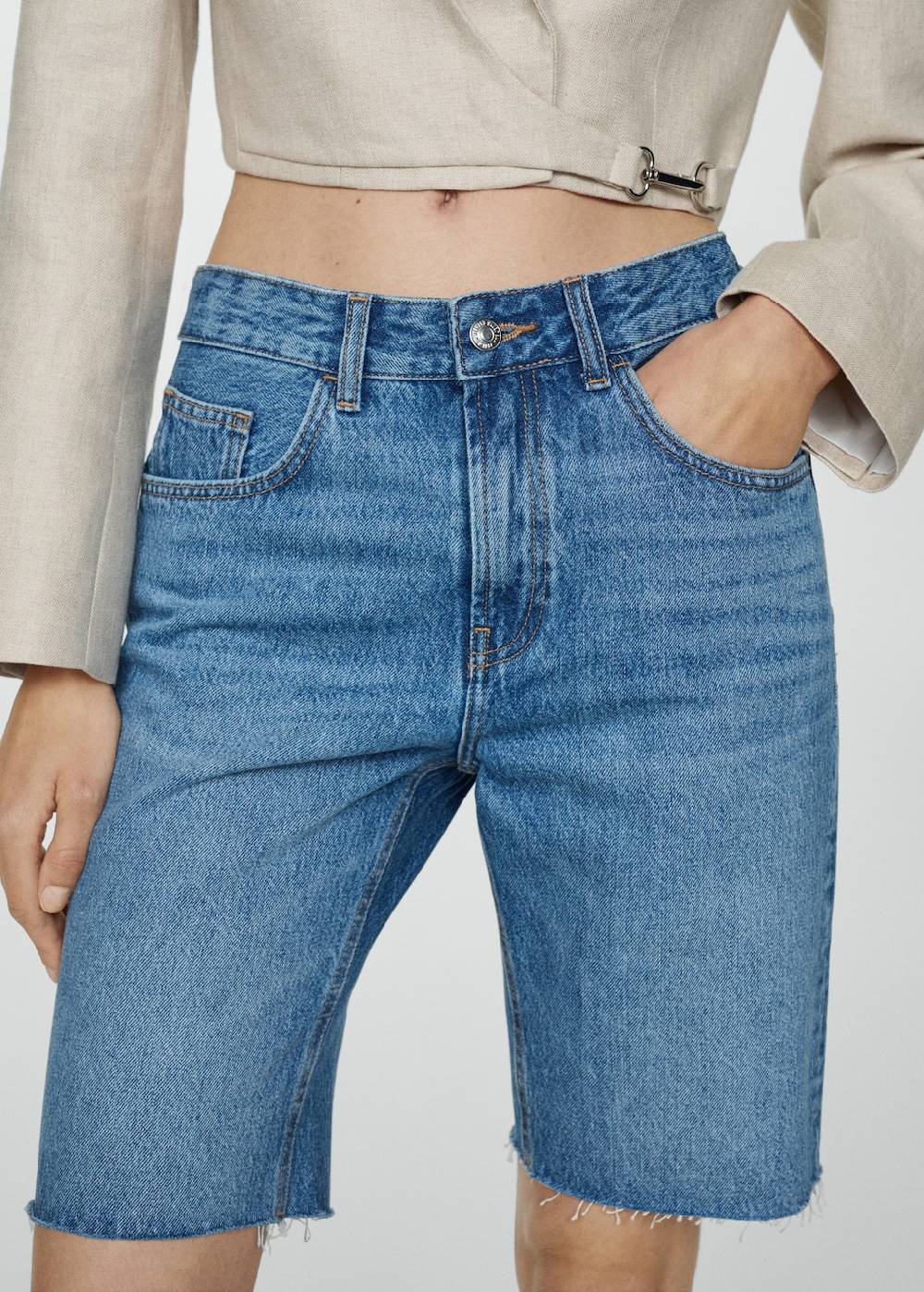 Mango Gerade Jeans-Bermudashorts