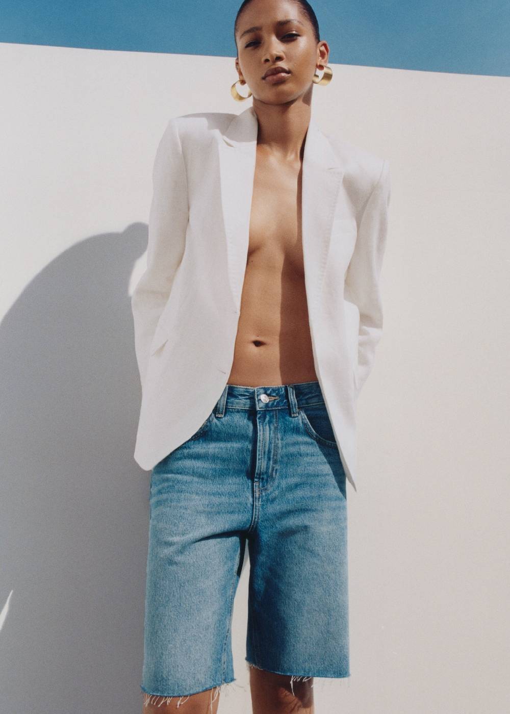 Mango Gerade Jeans-Bermudashorts