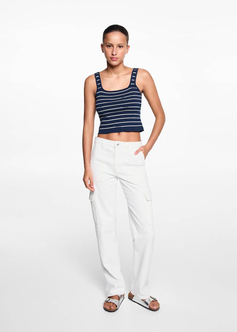 Mango Gerade Jeans im Cargo-Stil