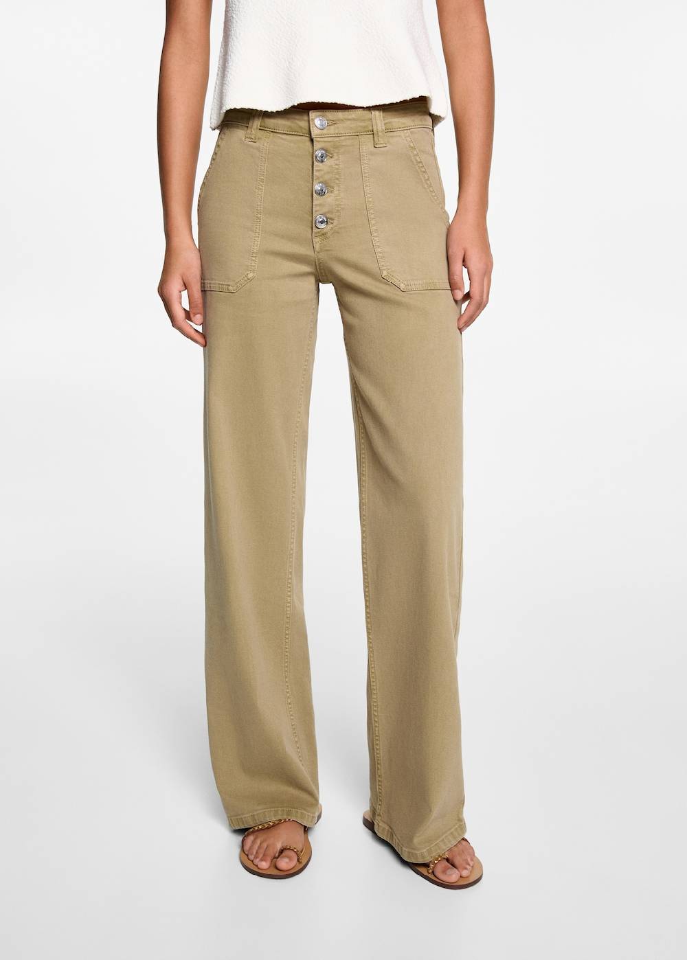 Mango Gerade Jeans Mit Knöpfen