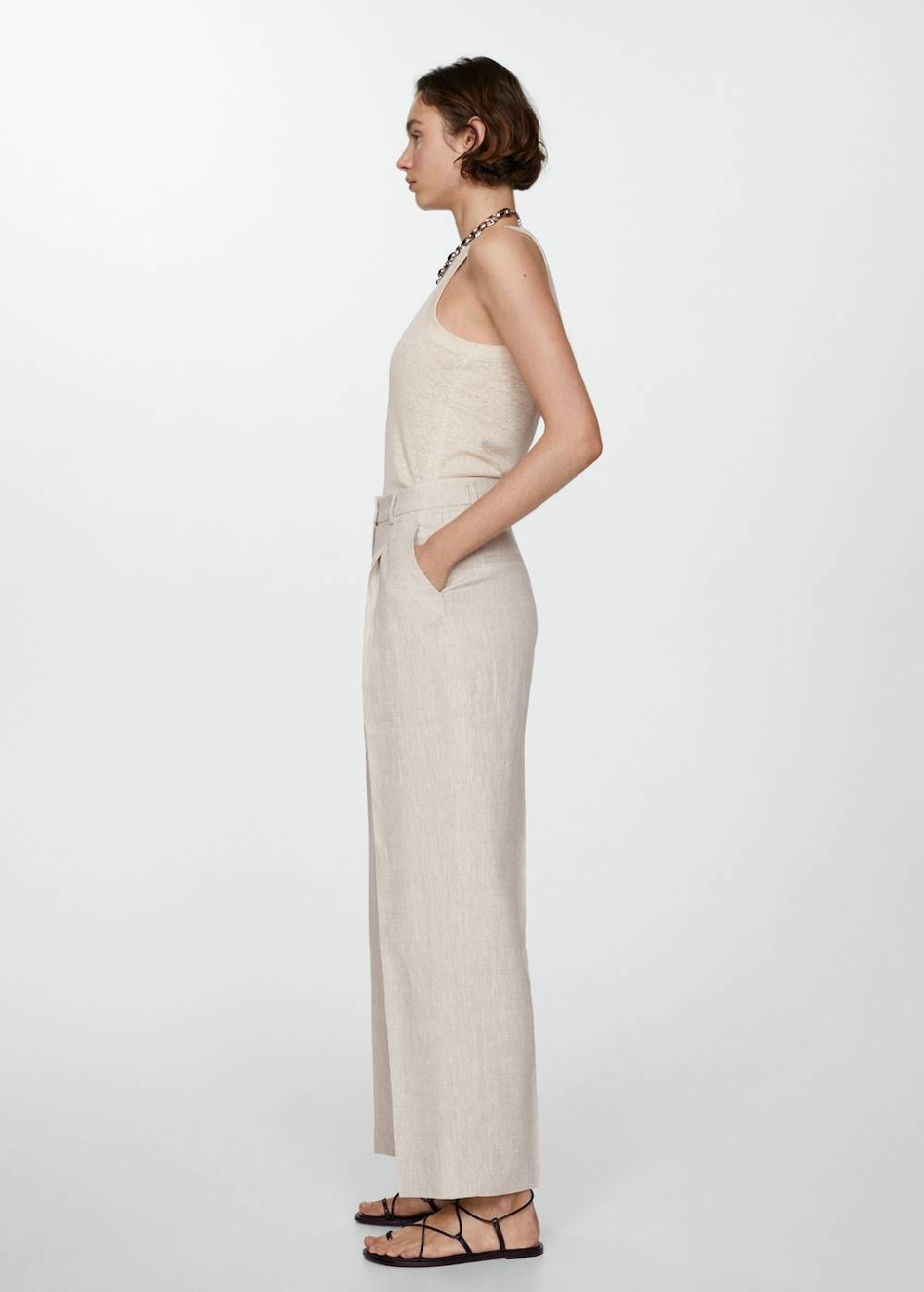 Mango Gerade Leinenhose