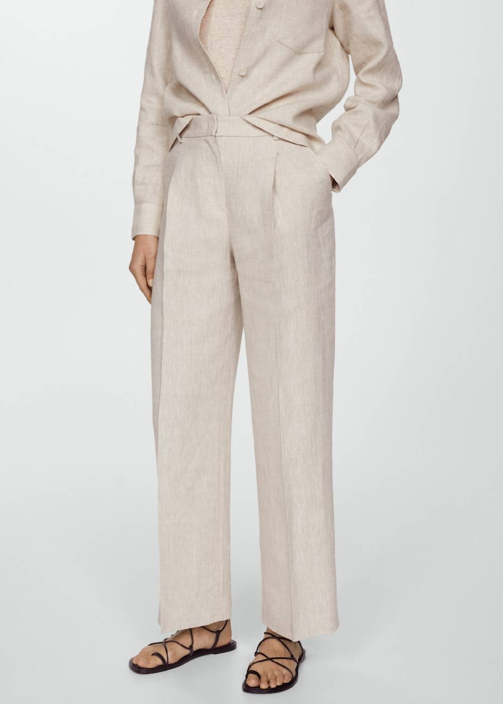 Mango Gerade Leinenhose